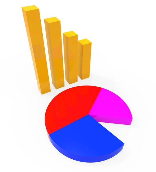 Grafrapport viser diagrammer og infochart - Stock-foto