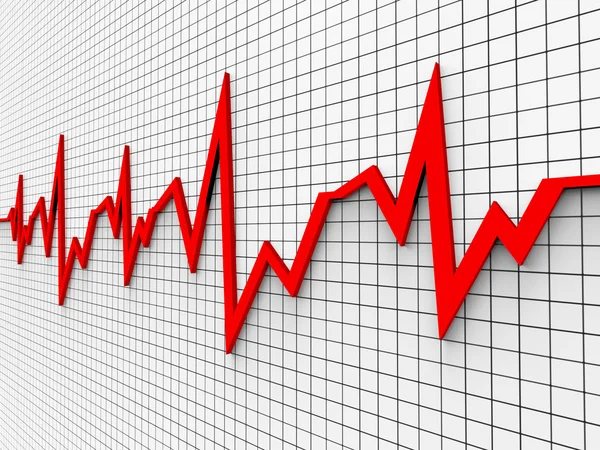 Heartbeat diagrammet visar platt- och Cardiograph — Stockfoto