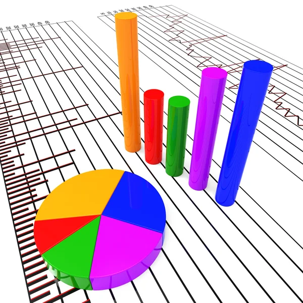 Graph Report Shows Trading Forecast And Diagram — Stock Photo, Image