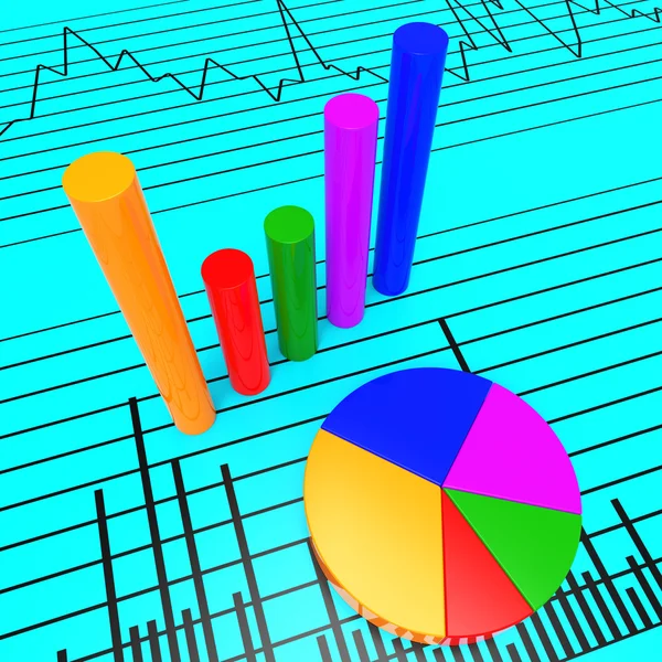 Grafik rapor gösterir Infochart belgesi ve yatırım — Stok fotoğraf