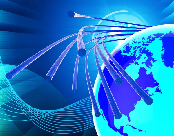 Optical Fiber Network Means World Wide Web And Communicating — Stock Photo, Image