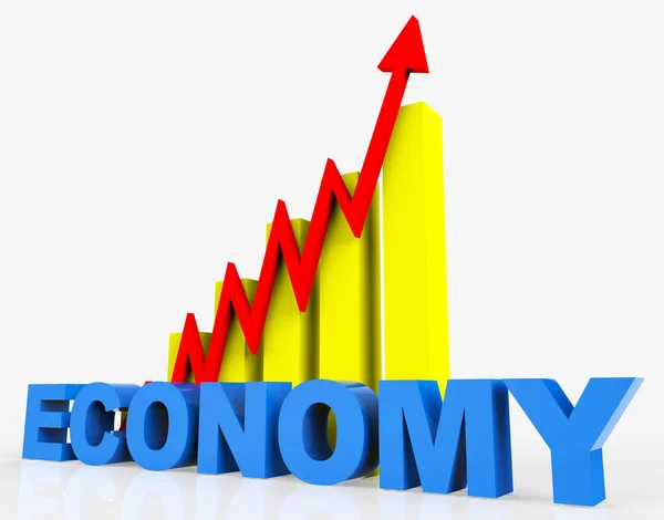 Improve Economy Shows Progress Report And Advance — Stock Photo, Image