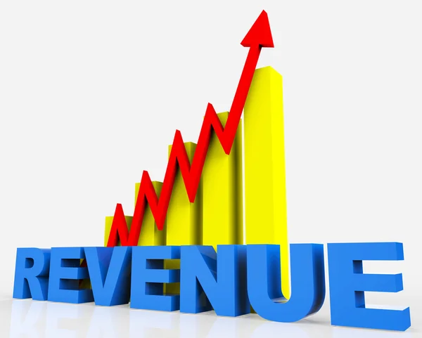 Öka intäkterna representerar Business diagram och framåt — Stockfoto