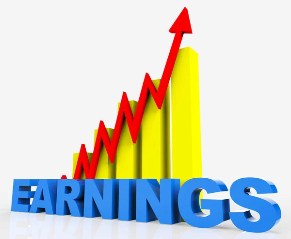 Increase Earnings Means Progress Report And Diagram — Stock Photo, Image