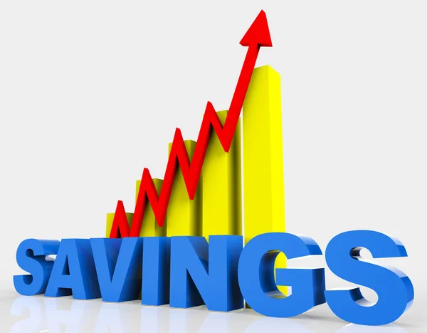 Increase Savings Means Progress Report And Advance — Stock Photo, Image