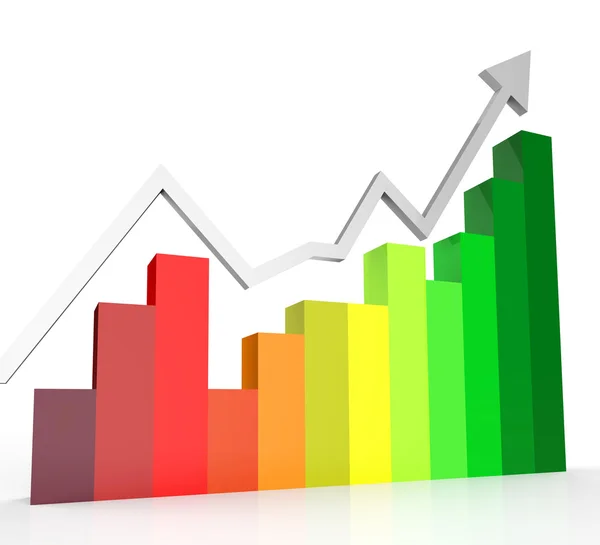 Zunehmende Grafik zeigt Finanzbericht und Geschäft — Stockfoto