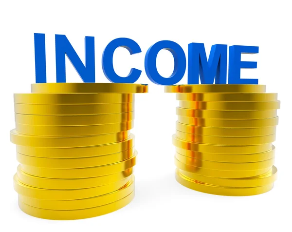 Einkommensgeld stellt Finanzen und Einnahmen dar — Stockfoto