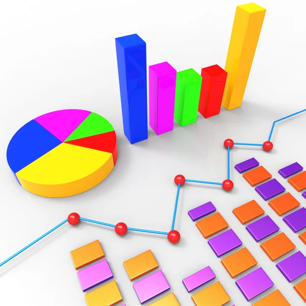 Grafiek verslag vertegenwoordigt Trend Graphics en Financiën — Stockfoto