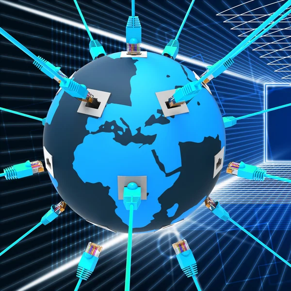 Worldwide Network Shows Web Site And Connection — Stock Photo, Image