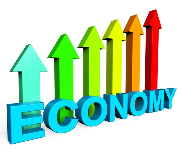Improve Economy Shows Business Graph And Advance — Stock Photo, Image