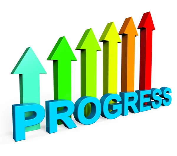 La mejora del progreso indica el gráfico y el análisis del negocio — Foto de Stock
