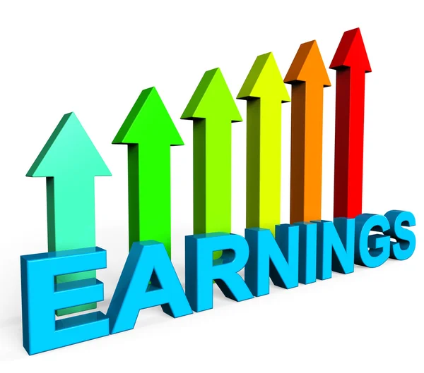 Earnings Increasing Indicates Business Graph And Diagram — Stock Photo, Image