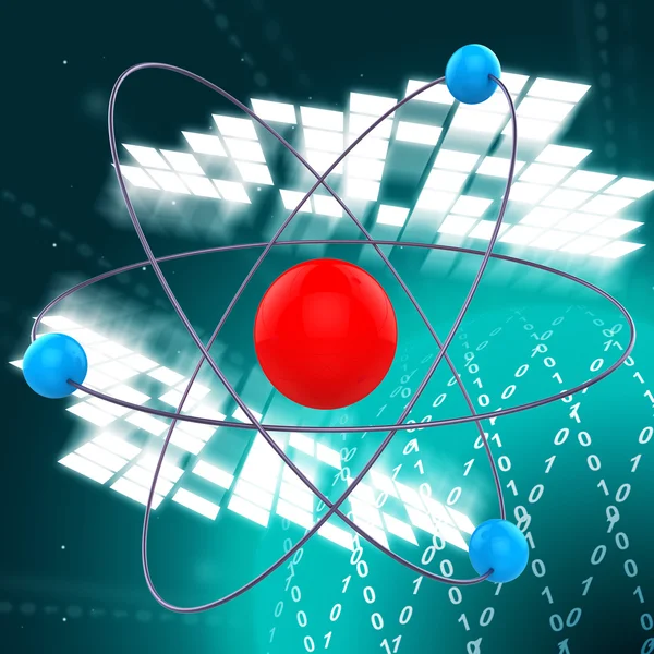 Atomu molekuly ukazuje chemik vzorec a chemické — Stock fotografie