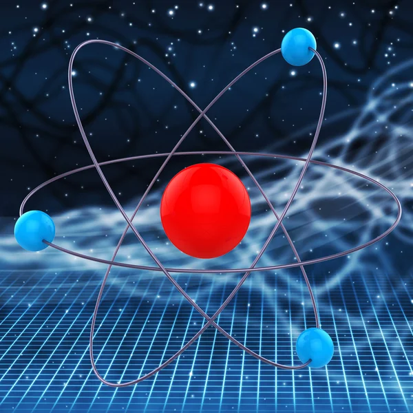 Molécula de Átomo Indica Pesquisa de Experimentos e Química — Fotografia de Stock