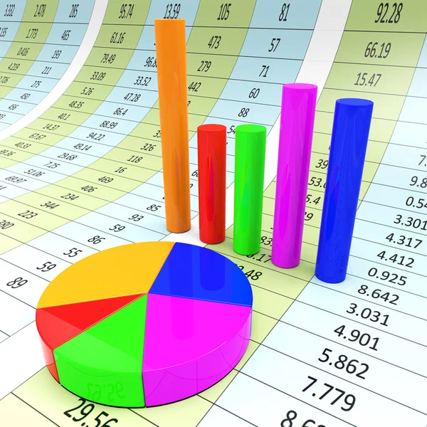 Graf rapport visar Diagram diagram och analys — Stockfoto