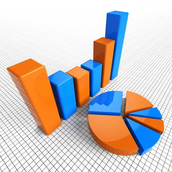 Relatório Gráfico Indica Estatísticas de Negócios e Diagrama — Fotografia de Stock
