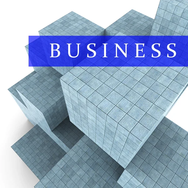 Design de blocos de negócios representa a atividade de construção e comercial — Fotografia de Stock