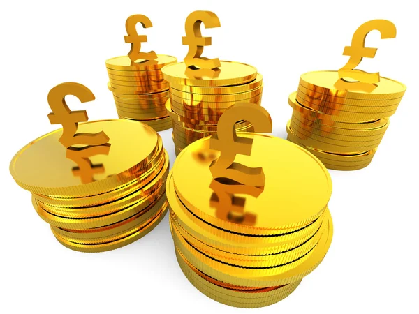 Pfund Cash steht für gesparte Einnahmen und Finanzen — Stockfoto