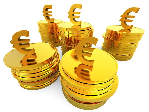 Euro Cash Indicates Invest Growth And European — Stock Photo, Image