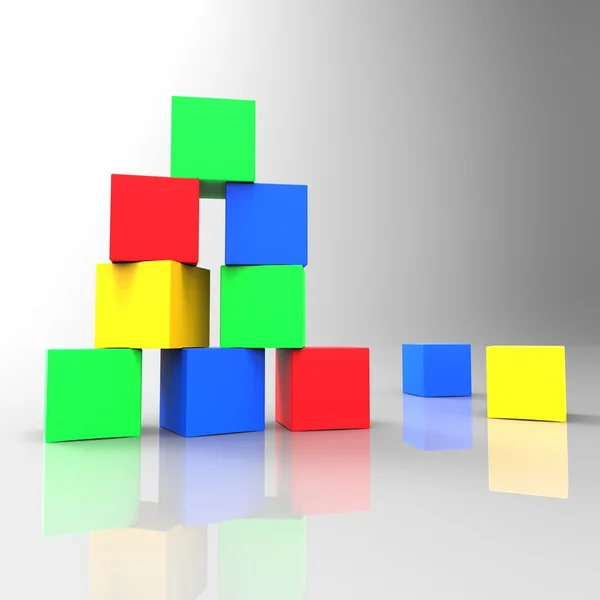 Kids Blocks Shows Toddlers Colour And Children — Stock Photo, Image