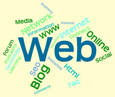 Web kelime temsil Web sitesi metin ve Online