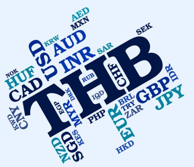 En düşük THB döviz dünya çapında ticaret ve para gösterir