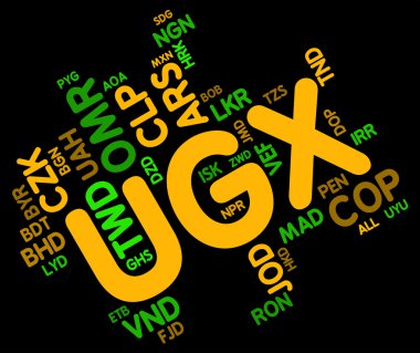 UGX Döviz Forex ticaret ve banknot gösterir
