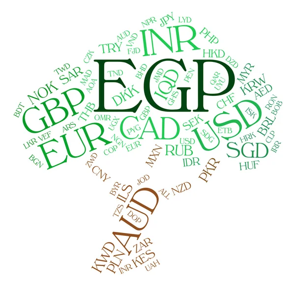 Egp Currency Represents Foreign Exchange And Coin — Stock Photo, Image