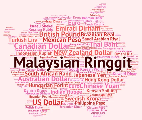 Malaysian Ringgit Shows Foreign Currency And Forex — Stock Photo, Image