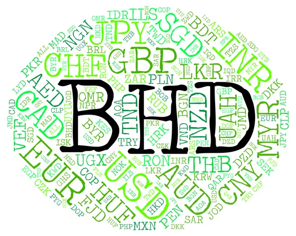 Bhd Valuta significa Dinaro bahreinita e banconote — Foto Stock