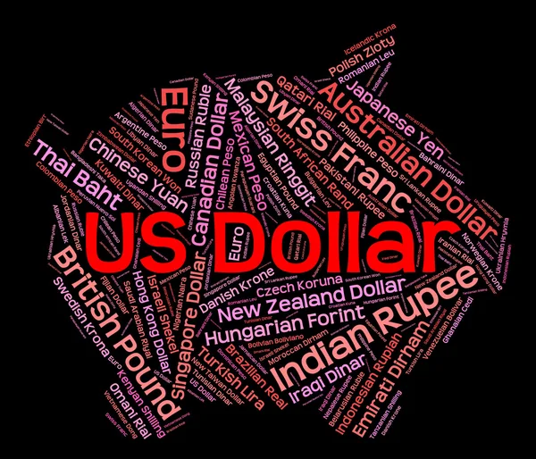 Us Dollar Shows Exchange Rate And Banknote — Stock Photo, Image