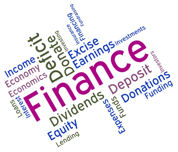 Financiar Palavra significa negociação financeira e lucro — Fotografia de Stock