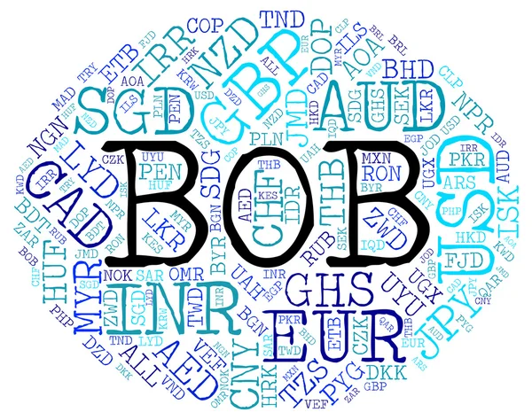 Bob valuta visar Bolivia Bolivianos och mynt — Stockfoto