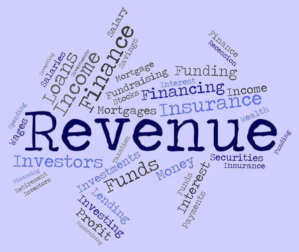 Revenue Word Represents Wage Earns And Salaries — Stock Photo, Image