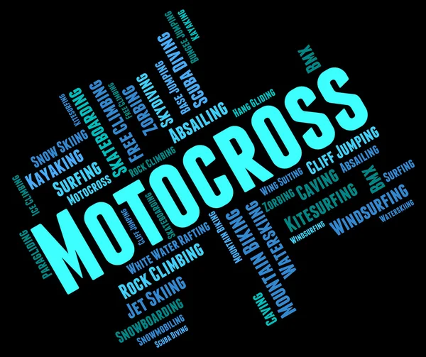Motocross ord anger Text ras och Enduro — Stockfoto