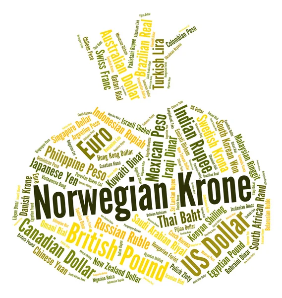 Norwegian Krone Indicates Forex Trading And Coin — Stock Photo, Image