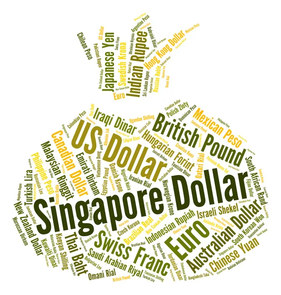 Singapore Dollar Represents Foreign Exchange And Banknote — Stock Photo, Image