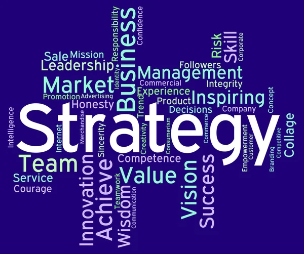 Strategy Words Means Planning Solutions And Wordcloud — Stock Photo, Image