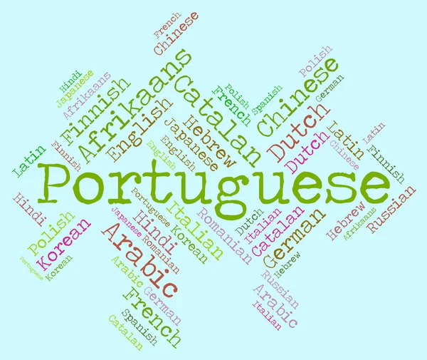 Portugese taal toont mededeling woordenschat en tekst — Stockfoto