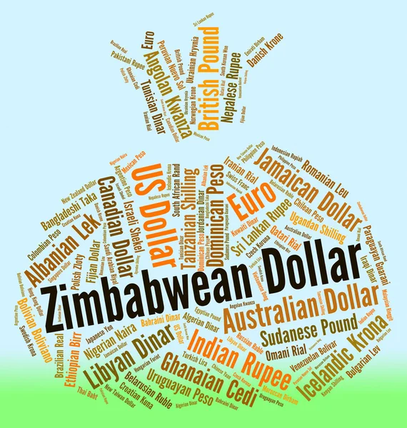 Zimbabwean Dollar Indicates Foreign Currency And Coin — Stock Photo, Image