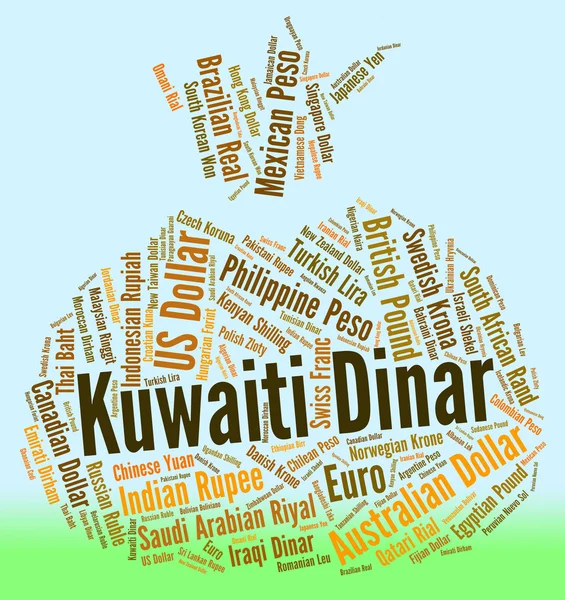 Kuwaiti Dinar Represents Forex Trading And Dinars — Stock Photo, Image