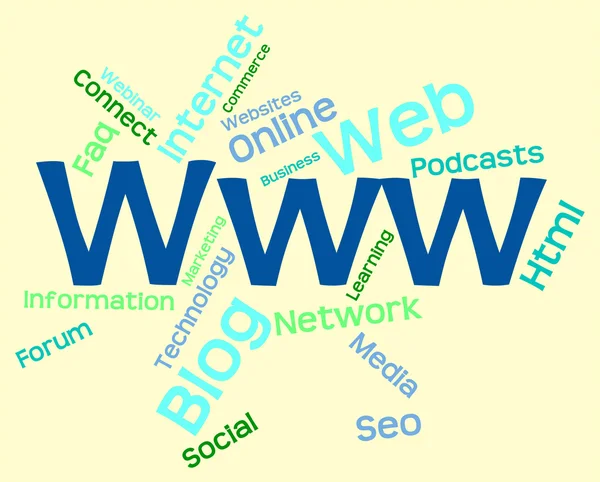 Www Word Represents World Wide Web And Internet — Stock Photo, Image