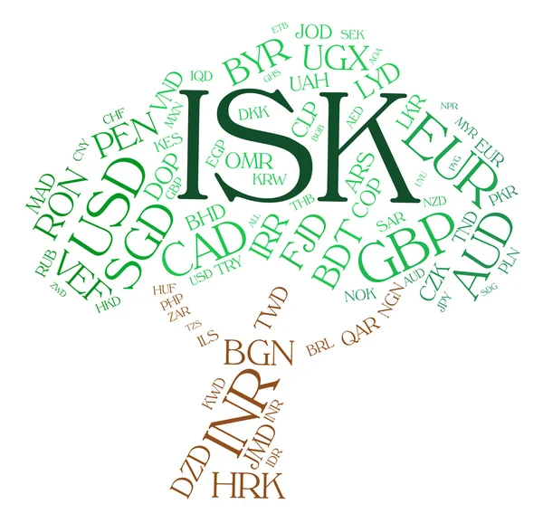 Isk Currency Means Foreign Exchange And Coinage — Stock Photo, Image