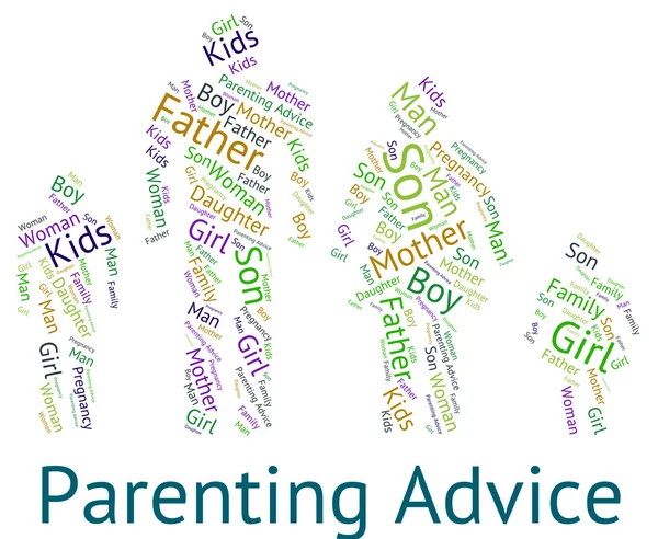 Consigli genitoriali significa madre e figlio e consigli — Foto Stock