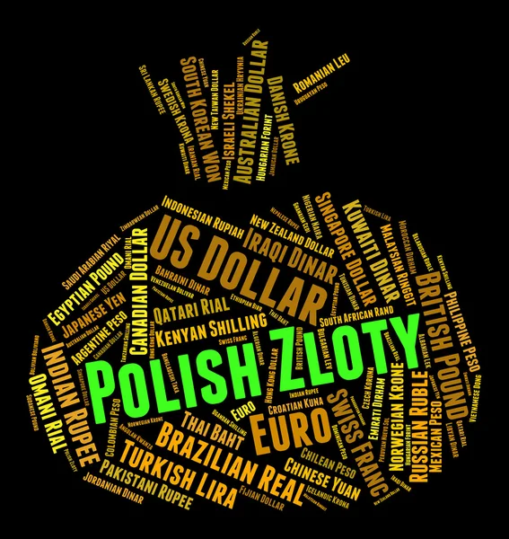 Polish Zloty Means Forex Trading And Currencies — Stock Photo, Image