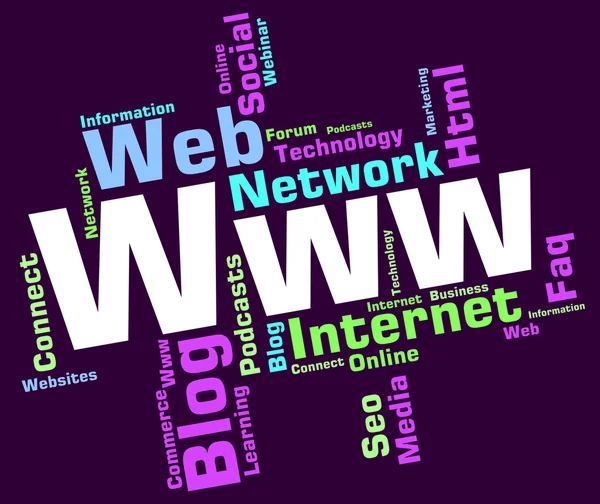 World Wide Web ve Internet www kelime gösterir — Stok fotoğraf