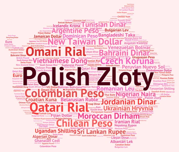 Polish Zloty Represents Exchange Rate And Coinage — 스톡 사진