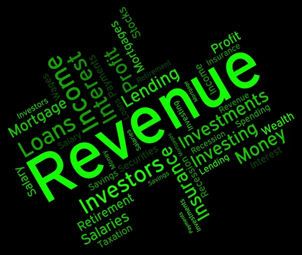 Revenue word repräsentiert Wörter wordcloud und revenue — Stockfoto