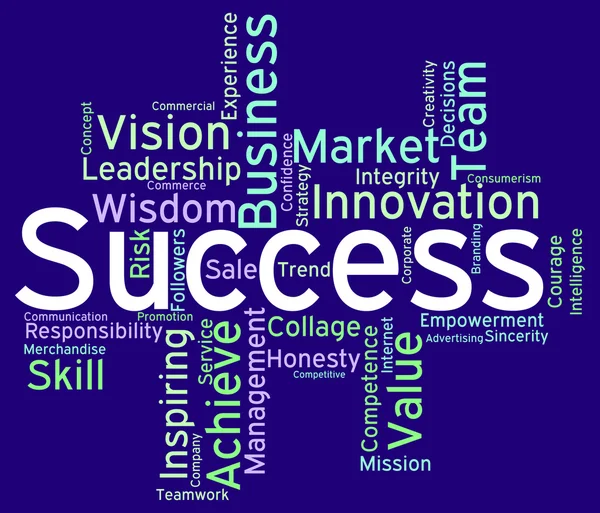 Success Words Represents Victor Succeed And Triumphant — Stock Photo, Image