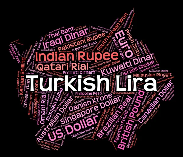 Turkish Lira Indicates Forex Trading And Broker — Stock fotografie